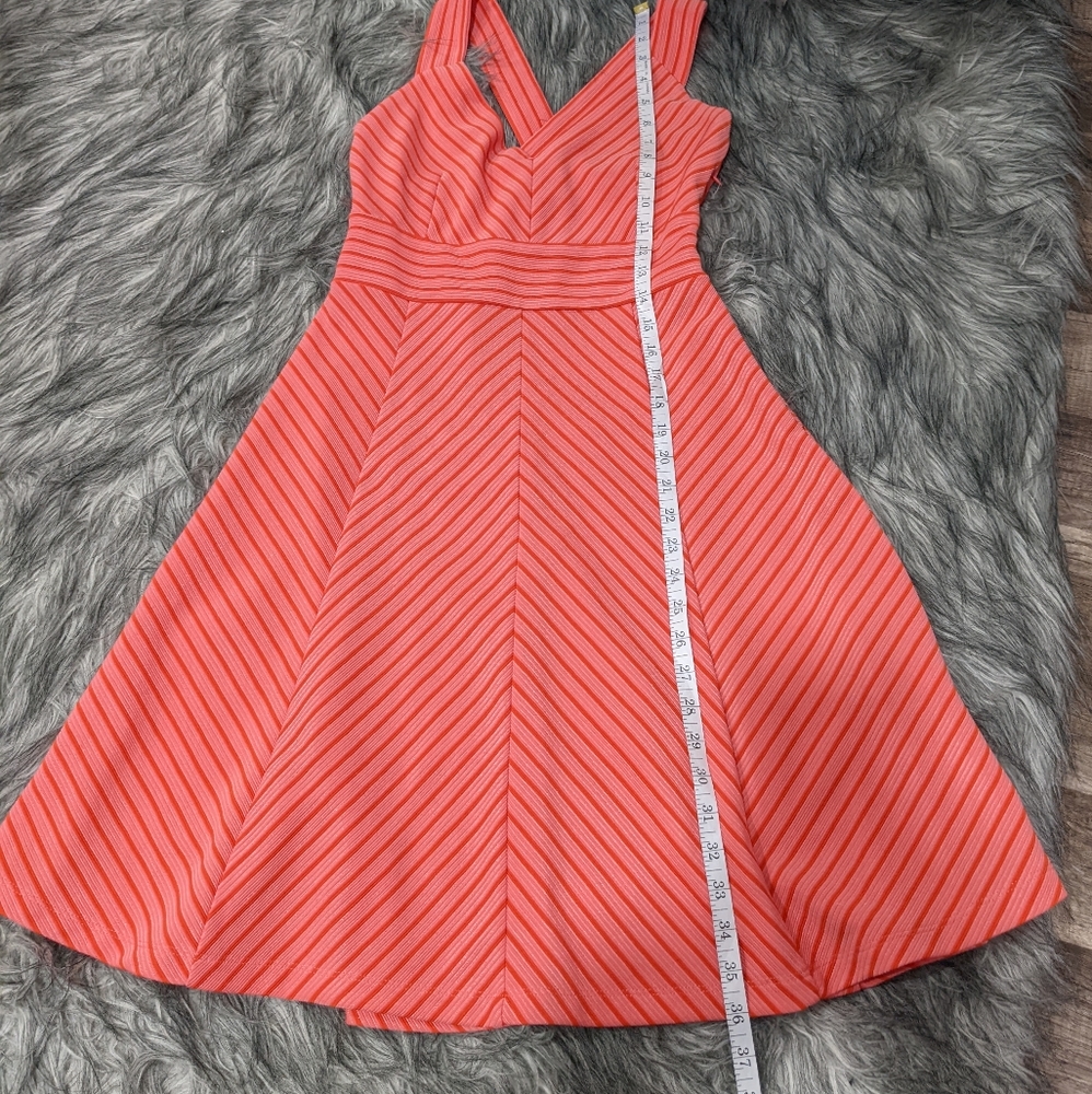 🧡SOLD💓Adrianna Papell pink/red striped dress - Picture 9 of 9